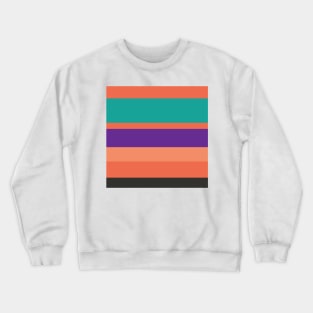 A smart medley of Light Red Ochre, Big Foot Feet, Purple, Persian Green and Dark Charcoal stripes. Crewneck Sweatshirt